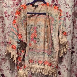 Floral Fringe Kimono